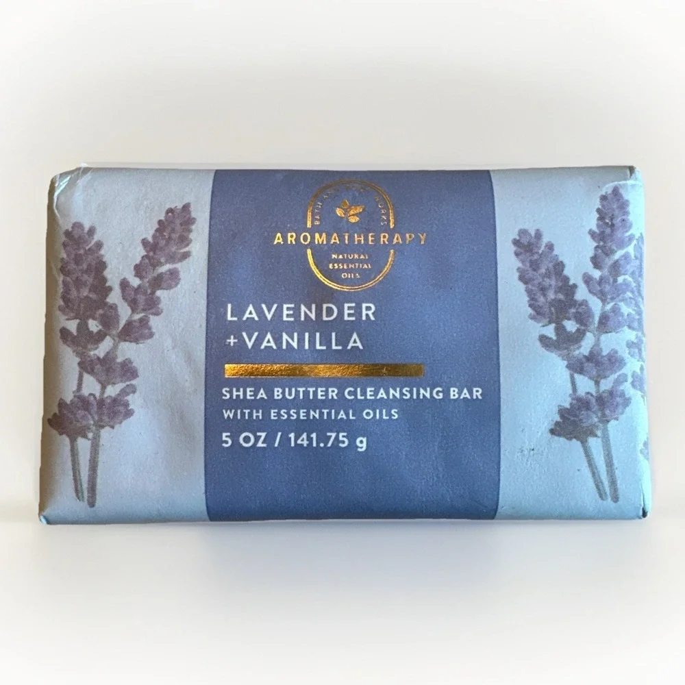 Bath &‎ Body Works Lavender + Vanilla Shea Butter Cleansing Bar Soap 5oz.